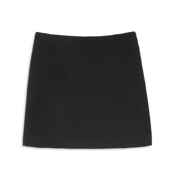 Theory Wool-Blend Black Holiday Tweed Mini Skirt - Picture 3 of 5